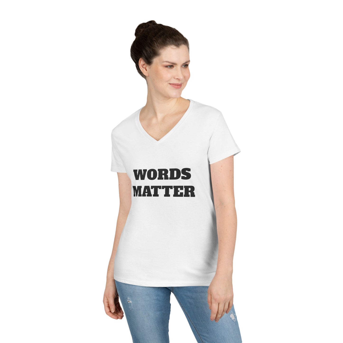 Words Matter Women's V-Neck T-Shirt