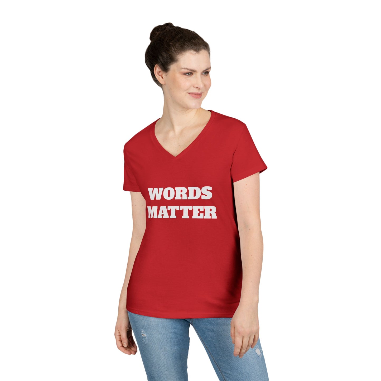 Words Matter Women's V-Neck T-Shirt